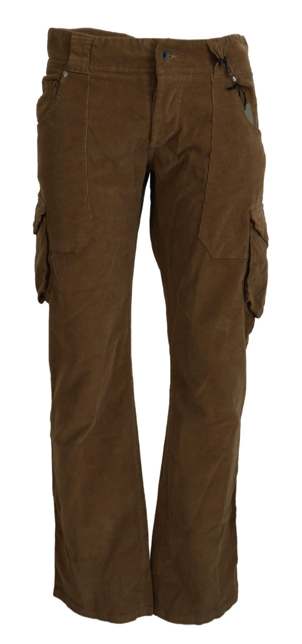 Chic Brown Corduroy Cargo Pants Ermanno Scervino