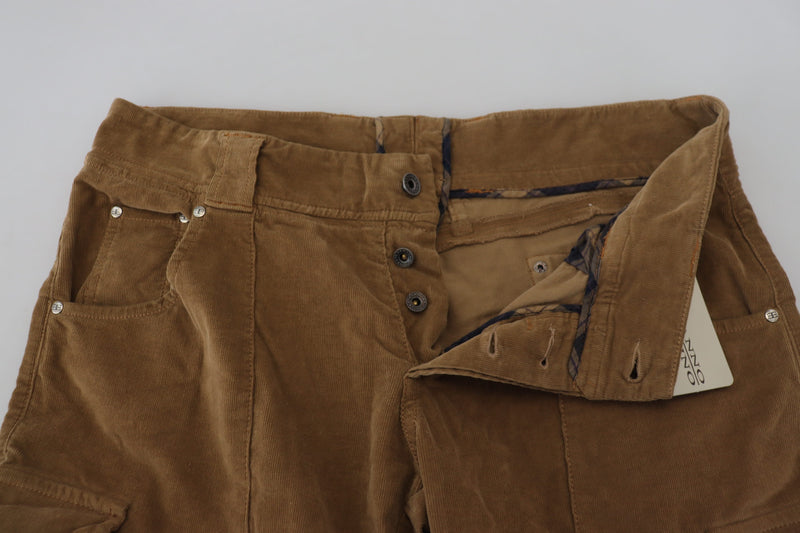 Chic Brown Corduroy Cargo Pants Ermanno Scervino