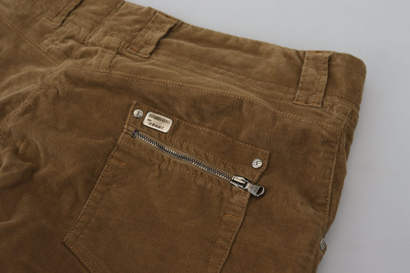 Chic Brown Corduroy Cargo Pants Ermanno Scervino