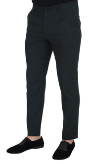 Elegant Blue Virgin Wool Trousers Dolce & Gabbana