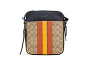 Hudson 21 Signature Varsity Stripe Coated Canvas Crossbody Bag COACH