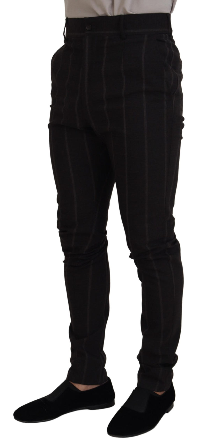 Elegant Black Striped Chino Pants Dolce & Gabbana