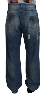 Stunning Tattered Denim Italian Jeans Dolce & Gabbana