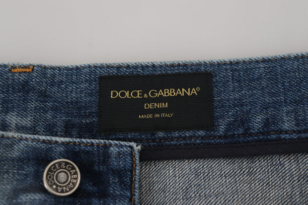 Stunning Tattered Denim Italian Jeans Dolce & Gabbana