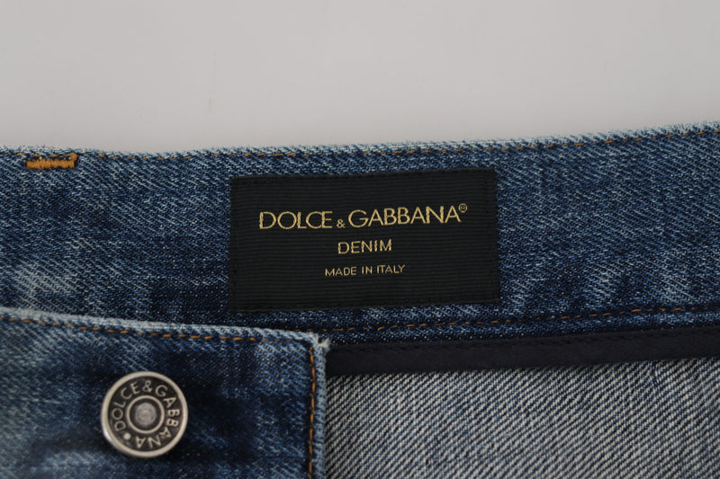 Stunning Tattered Denim Italian Jeans Dolce & Gabbana