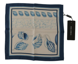 Elegant Blue Silk Men's Square Scarf Dolce & Gabbana