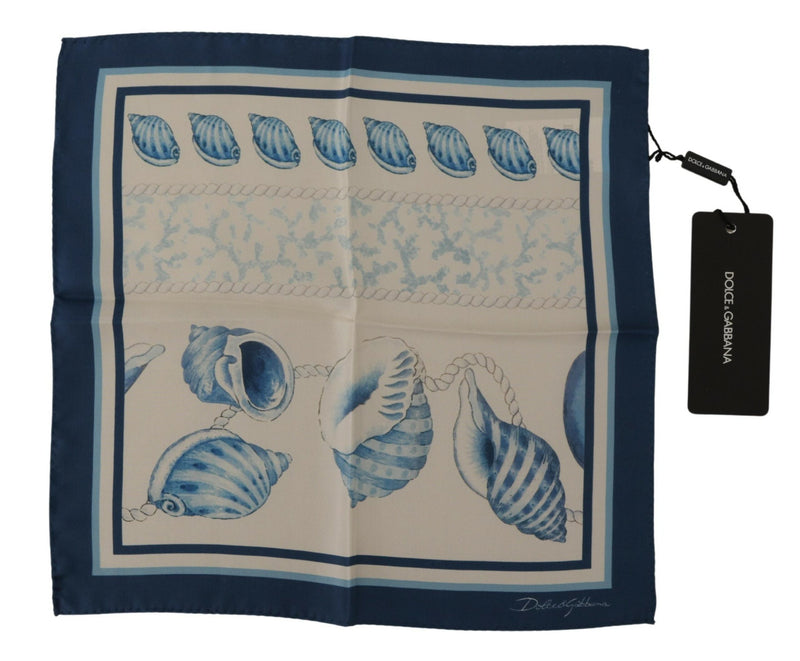 Elegant Blue Silk Men's Square Scarf Dolce & Gabbana