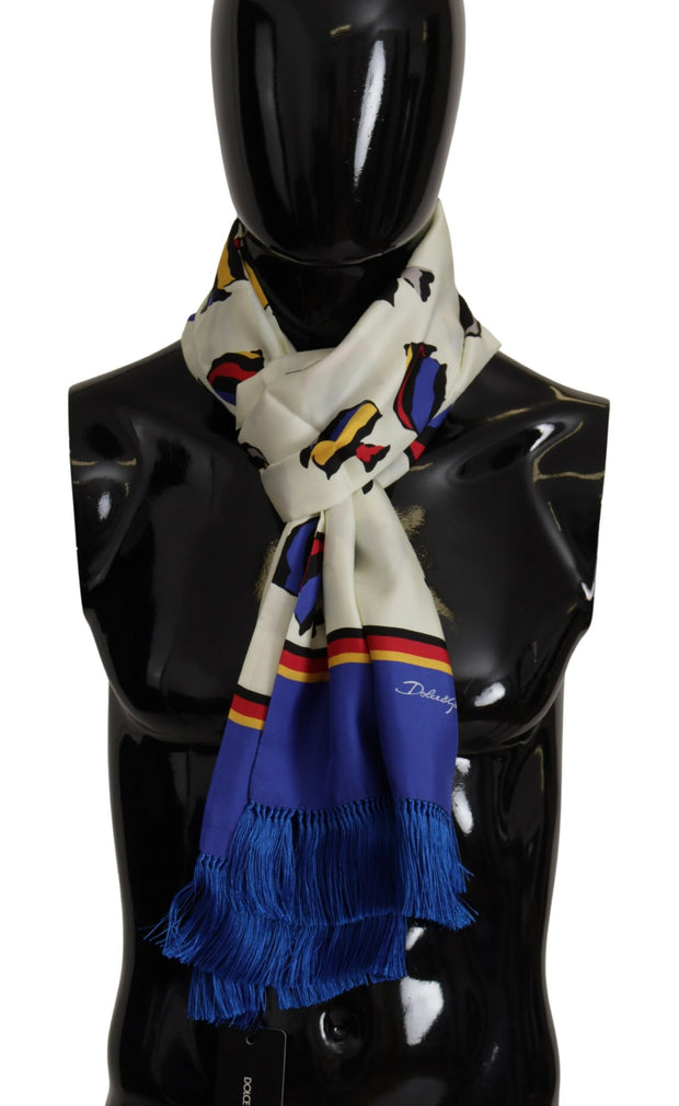 Multicolor Silk Men's Scarf Wrap Dolce & Gabbana