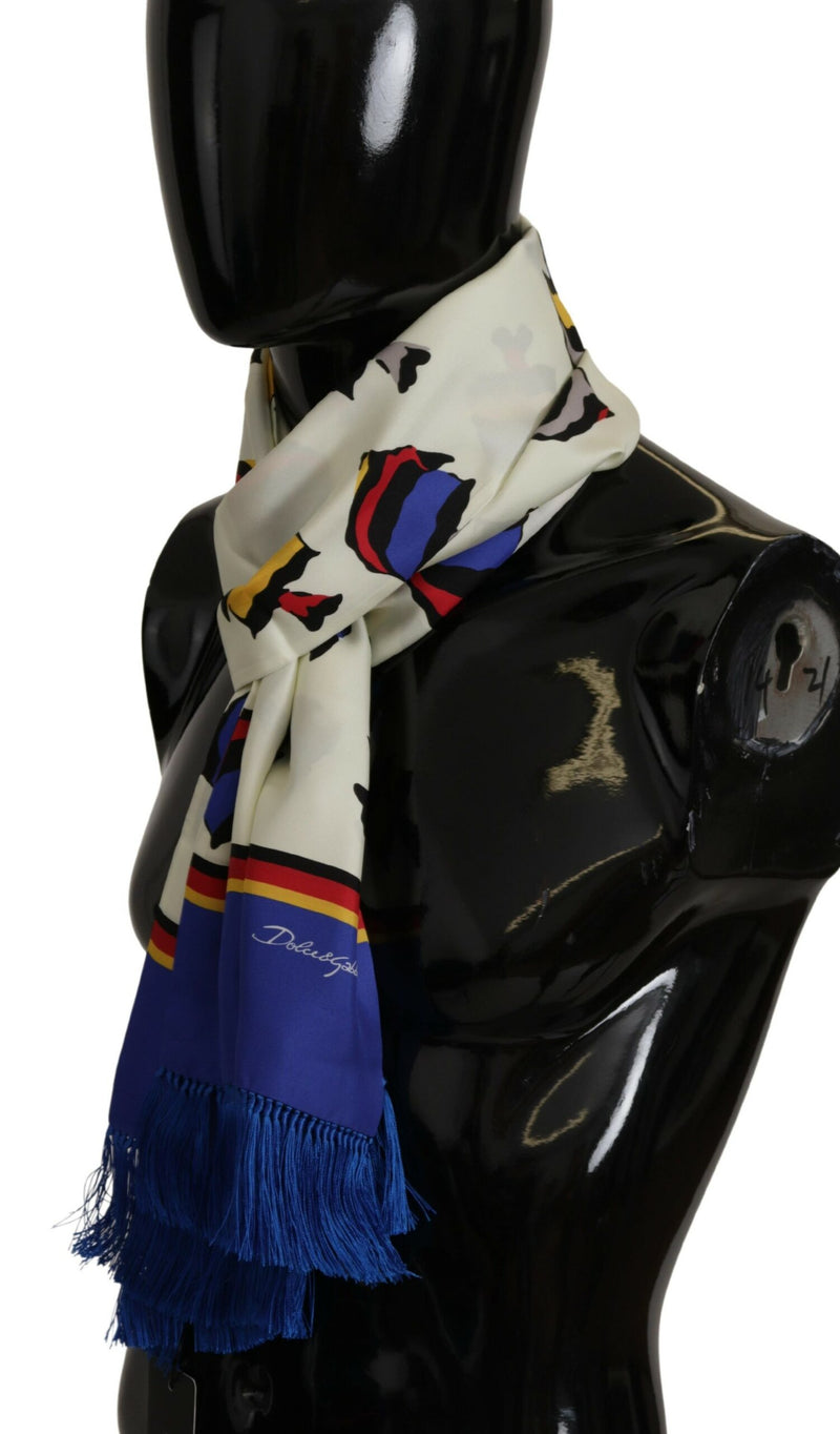 Multicolor Silk Men's Scarf Wrap Dolce & Gabbana