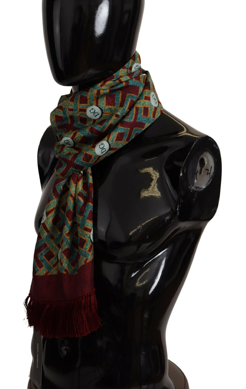 Elegant Multicolor Silk Men's Scarf Wrap Dolce & Gabbana