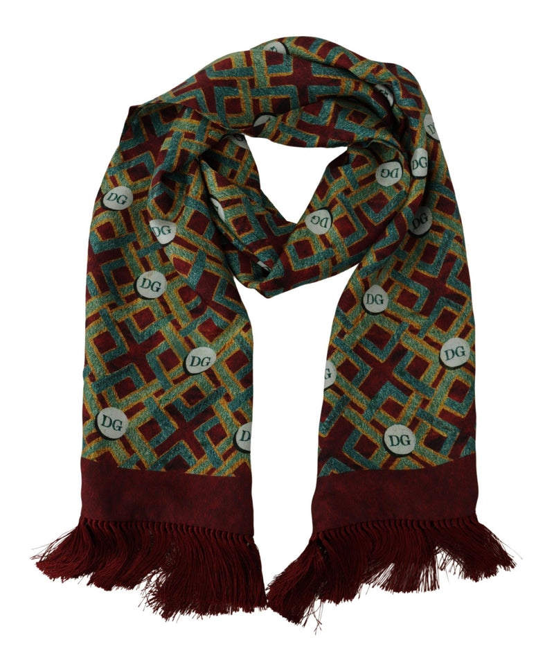 Elegant Multicolor Silk Men's Scarf Wrap Dolce & Gabbana