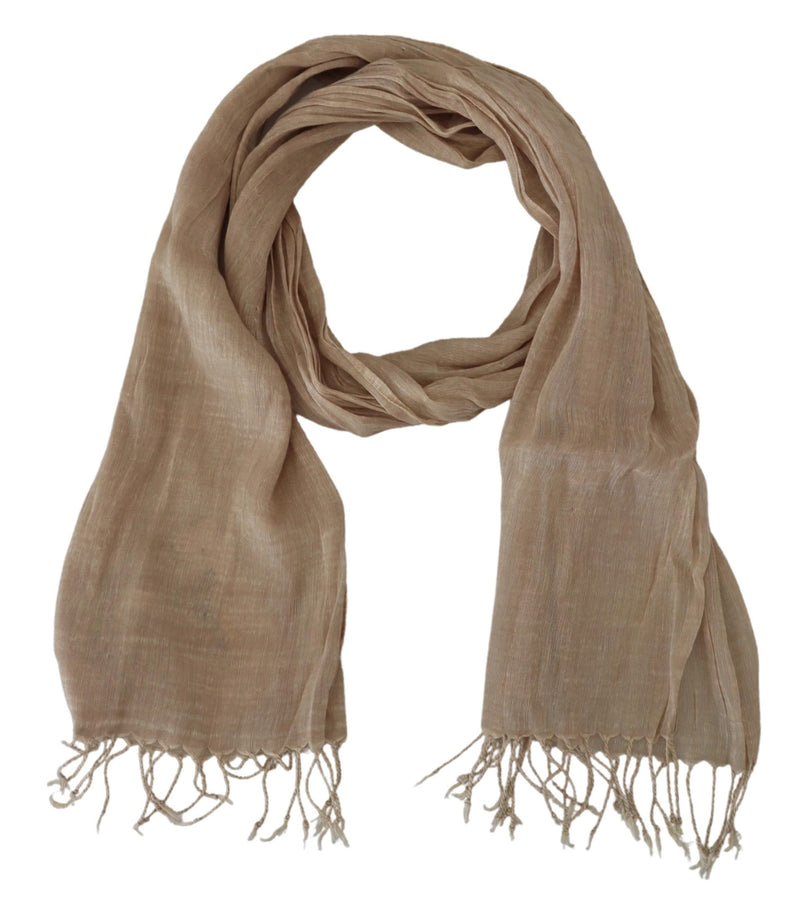 Chic Beige Fringed Scarf for Women Costume National