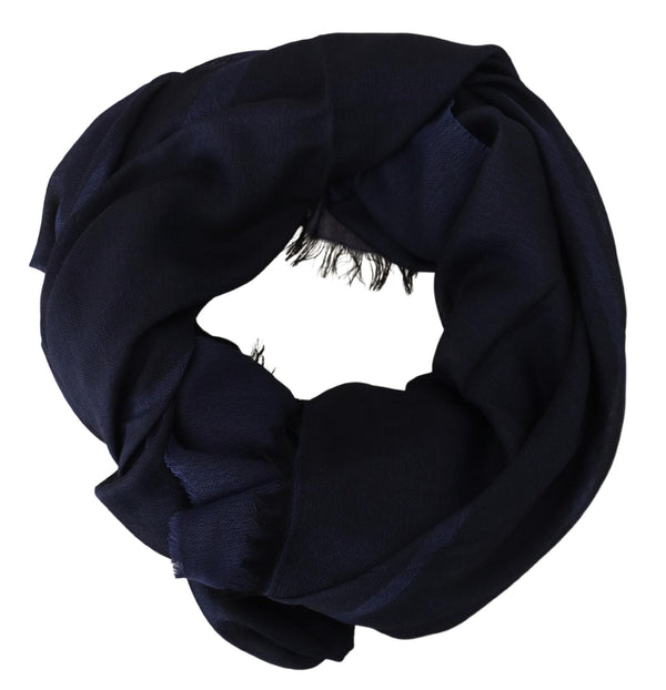 Elegant Fringed Wool Blend Scarf GF Ferre