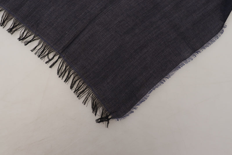 Elegant Fringed Wool Blend Scarf GF Ferre