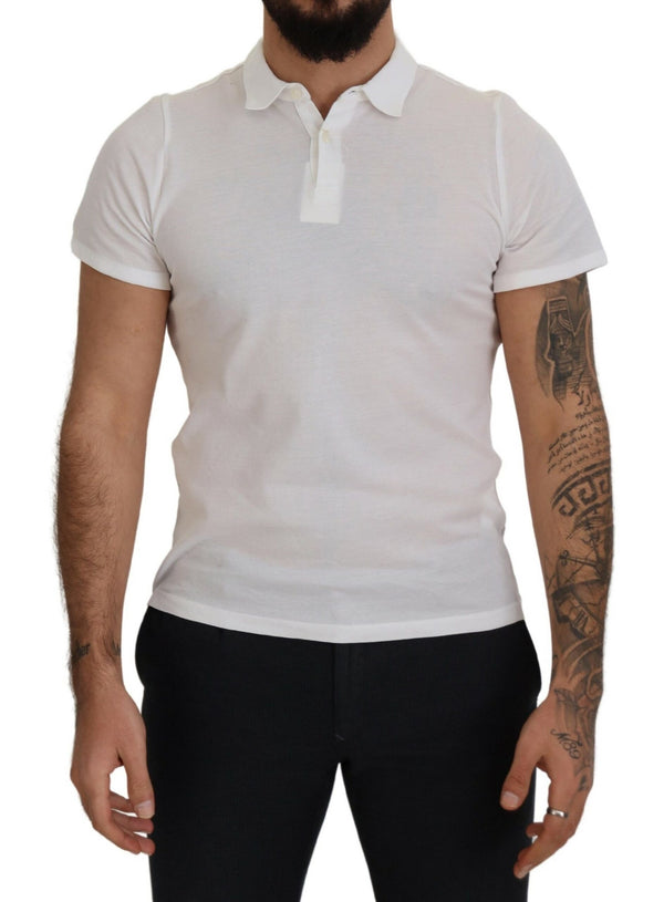 Elegant White Cotton Polo T-Shirt FRADI
