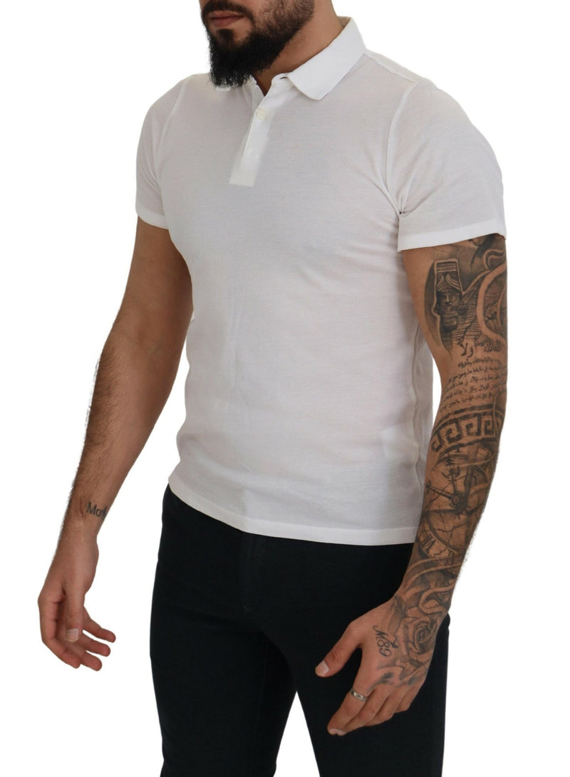 Elegant White Cotton Polo T-Shirt FRADI