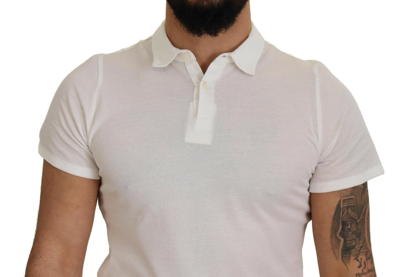 Elegant White Cotton Polo T-Shirt FRADI