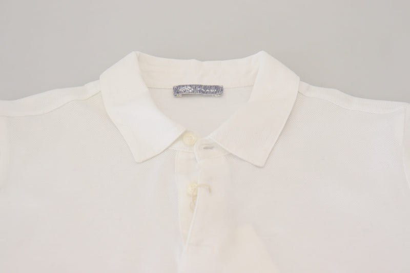 Elegant White Cotton Polo T-Shirt FRADI