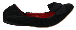 Elegant Black Suede Ballet Flats Dolce & Gabbana