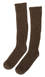 Chic Brown Wool Blend Over-Calf Socks Dolce & Gabbana