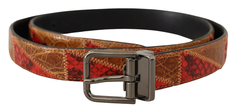 Elegant Two-Tone Snakeskin Leather Belt Dolce & Gabbana