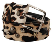 Elegant Leopard Print Leather Belt Dolce & Gabbana