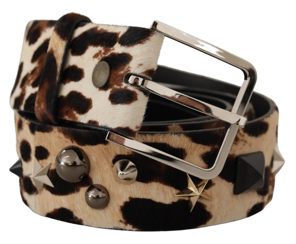 Elegant Leopard Print Leather Belt Dolce & Gabbana