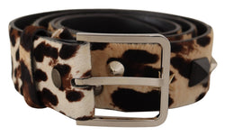 Elegant Leopard Print Leather Belt Dolce & Gabbana