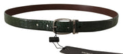 Elegant Italian Leather Crocodile Belt Dolce & Gabbana