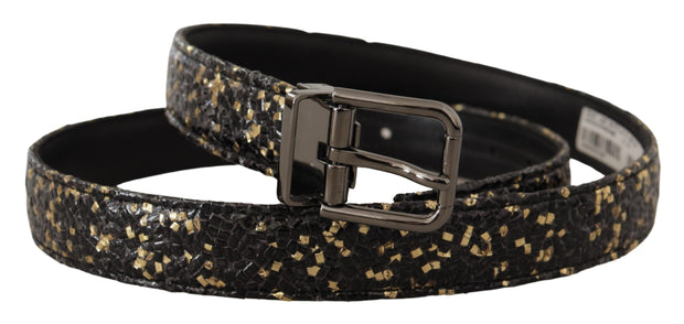 Elegant Italian Leather Belt with Crown Detail Dolce & Gabbana