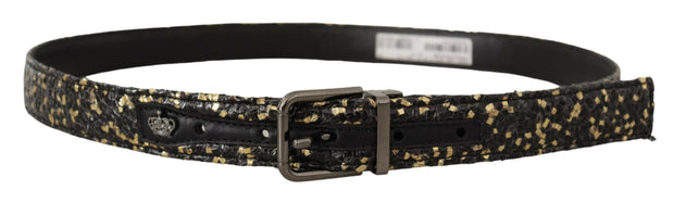 Elegant Italian Leather Belt with Crown Detail Dolce & Gabbana