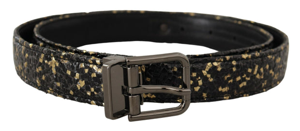 Elegant Italian Leather Belt with Crown Detail Dolce & Gabbana