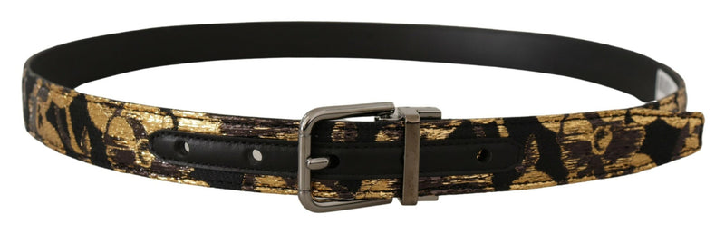 Multicolor Leather Belt with Black Buckle Dolce & Gabbana