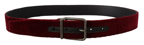 Velvet Maroon Elegance Belt Dolce & Gabbana