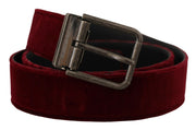 Velvet Maroon Elegance Belt Dolce & Gabbana