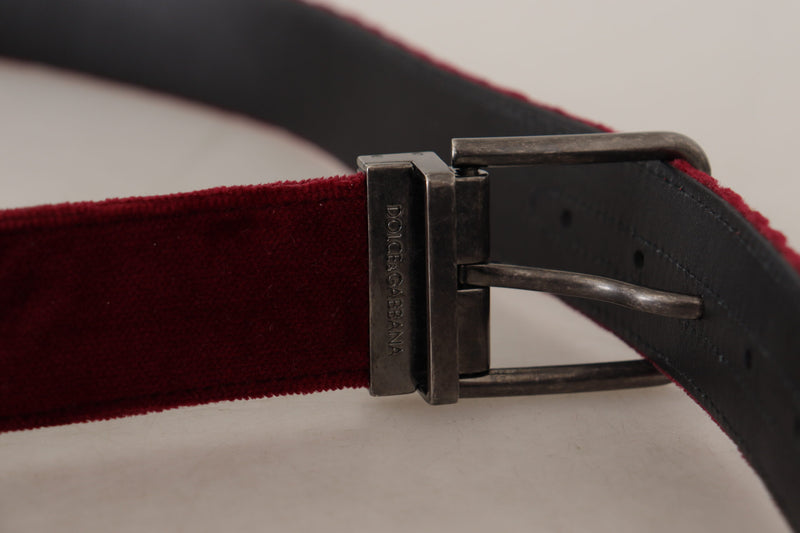 Velvet Maroon Elegance Belt Dolce & Gabbana