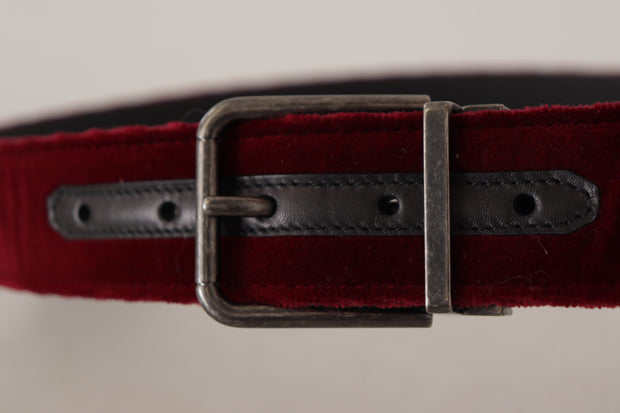 Velvet Maroon Elegance Belt Dolce & Gabbana