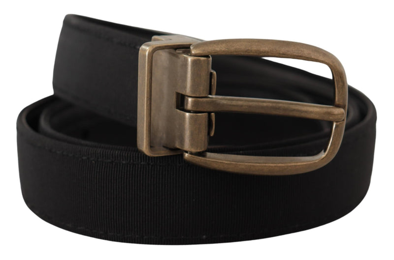 Elegant Grosgrain Leather Belt - Black Dolce & Gabbana