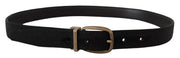 Elegant Grosgrain Leather Belt - Black Dolce & Gabbana