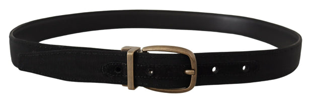 Elegant Grosgrain Leather Belt - Black Dolce & Gabbana