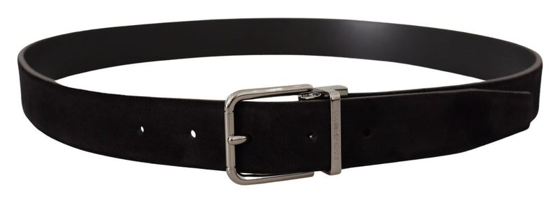 Elegant Black Leather Grosgrain Belt Dolce & Gabbana