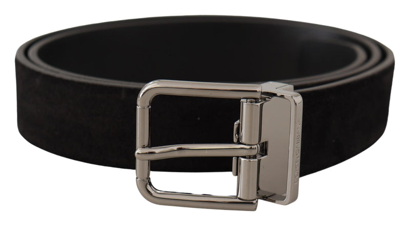 Elegant Black Leather Grosgrain Belt Dolce & Gabbana