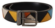 Multicolor Leather Belt with Silver Buckle Dolce & Gabbana