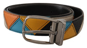 Elegant Multicolor Leather Belt with Silver Buckle Dolce & Gabbana