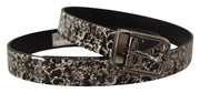 Elegant Marble Print Leather Belt Dolce & Gabbana