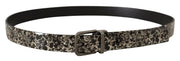 Elegant Marble Print Leather Belt Dolce & Gabbana