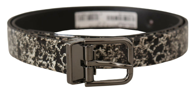 Elegant Marble Print Leather Belt Dolce & Gabbana