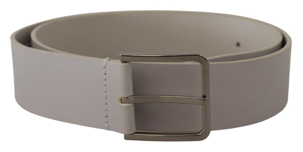 Elegant White Vitello Leather Belt Dolce & Gabbana