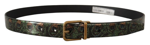 Elegant Black Grosgrain Leather Belt Dolce & Gabbana