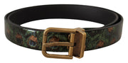 Elegant Black Grosgrain Leather Belt Dolce & Gabbana